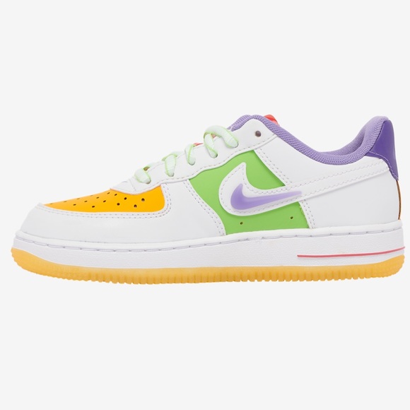 Nike Air Force 1 LE Preschool Size 12c White/Space Purple - Picture 2 of 6